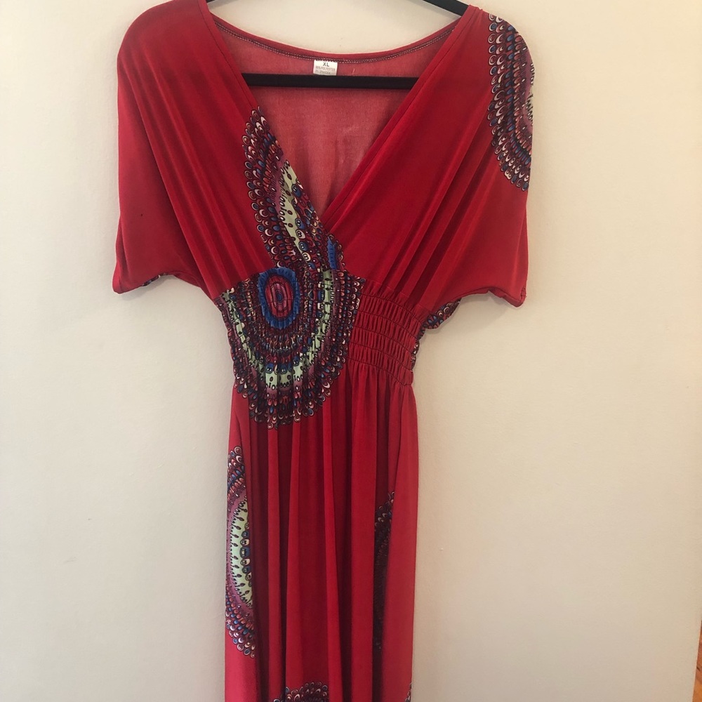 Printed Red Dress